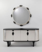 Artmax 2747-S Cabinet | 72-Inch Silverleaf Luxury Storage Cabinet with Optional Mirror