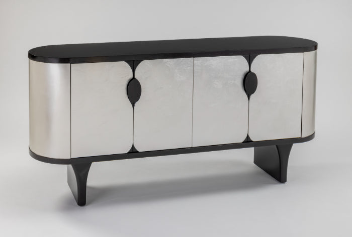 Artmax 2747-S Cabinet | 72-Inch Silverleaf Luxury Storage Cabinet with Optional Mirror