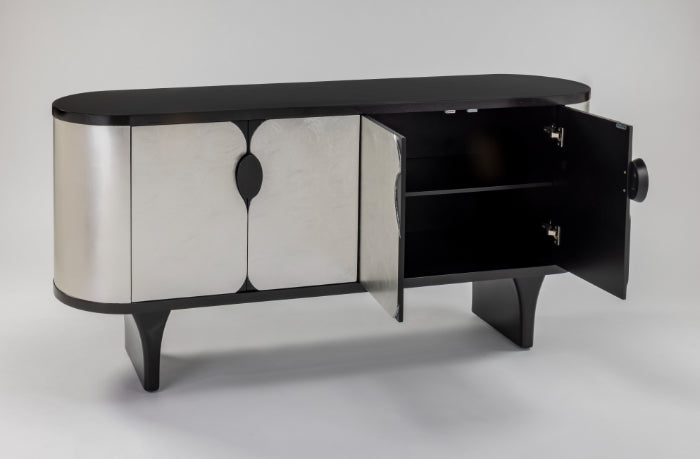 Artmax 2747-S Cabinet | 72-Inch Silverleaf Luxury Storage Cabinet with Optional Mirror