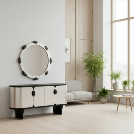 Artmax 2747-S Cabinet | 72-Inch Silverleaf Luxury Storage Cabinet with Optional Mirror