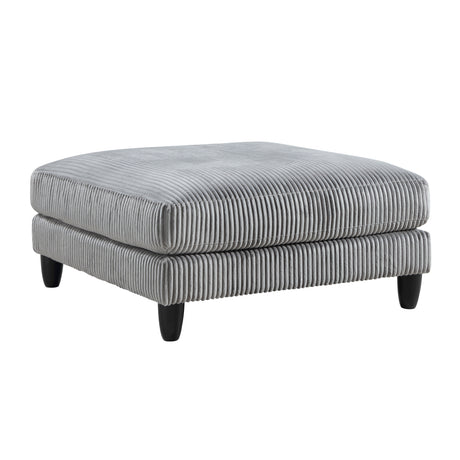 5pc Modular Sectional Set Gray Corduroy Upholstery 2x Armless Chairs 2x Corner Seats 1x Ottoman Pillows Living Room Furniture - sold by Home Elegance USA