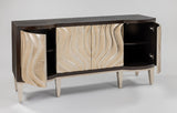 Artmax 2750-S Cabinet | 70-Inch Hand-Painted Champagne Wave Design Storage Cabinet with Optional Mirror