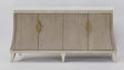 2939-S Cabinet sideboard in walnut-stained veneer with gold metallic trim – front view - Artmax