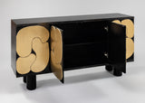 Artmax Black & Goldleaf Cabinet – Luxury Storage with Optional Mirror