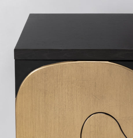 Artmax Black & Goldleaf Cabinet – Luxury Storage with Optional Mirror