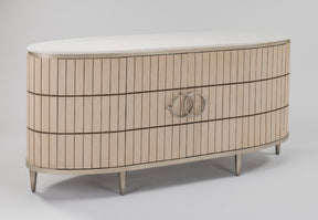 Artmax 2754 Faux Tambour Cabinet with White Travertine Top and Optional Mirror