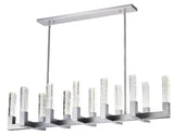 12 Light Rectangular Crystal Dianyi LED Chandelier // Silver  | Finesse -  Home Elegance USA