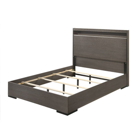 Acme - Escher Queen Bed 27650Q LED & Gray Oak Finish