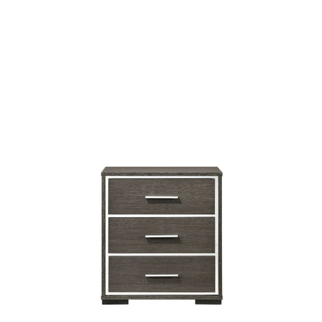 Acme - Escher Nightstand W/USB 27653 Gray Oak Finish