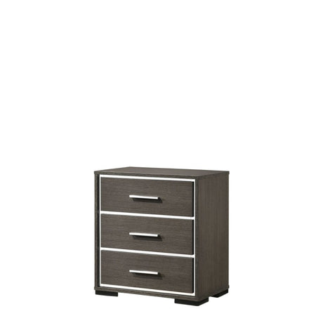 Acme - Escher Nightstand W/USB 27653 Gray Oak Finish