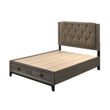 Avantika Queen Bed W/Storage 27670Q Fabric & Rustic Gray Oak Finish | Acme - 27670Q - Home Elegance USA - 1