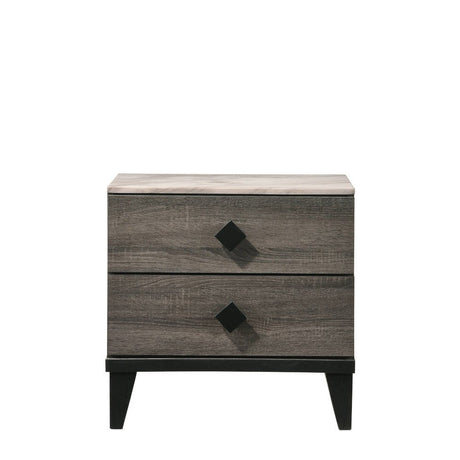 Avantika Nightstand 27673 Faux Marble Top & Rustic Gray Oak Finish | Acme - 27673 - Home Elegance USA - 3