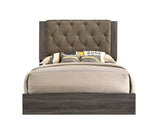 Avantika EK Bed 27677EK Fabric & Rustic Gray Oak Finish | Acme - 27677EK - Home Elegance USA - 2