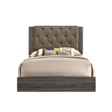 Avantika Queen Bed 27680Q Fabric & Rustic Gray Oak Finish | Acme - 27680Q - Home Elegance USA - 2