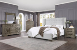 Artesia Queen Bed 27700Q Tan Fabric & Salvaged Natural Finish | Acme - 27700Q - Home Elegance USA - 5