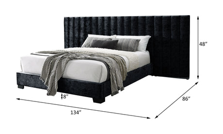 Acme - Rivas EK Bed 27757EK Black Fabric