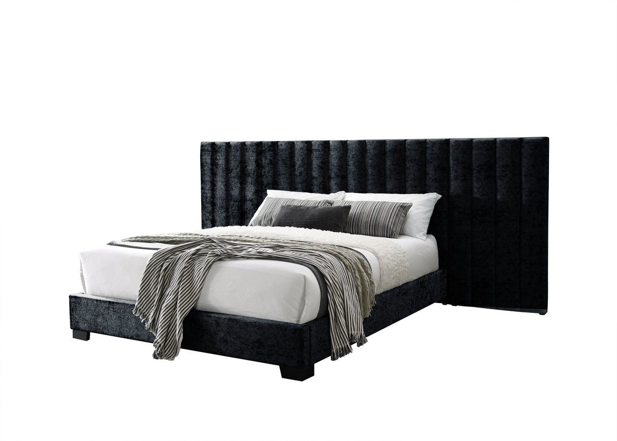 Acme - Rivas Queen Bed 27760Q Black Fabric