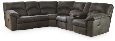 Ashley Pewter Tambo 27801S1 2 - Piece Reclining Sectional - Faux Leather - 27801S1 - Home Elegance USA - 1