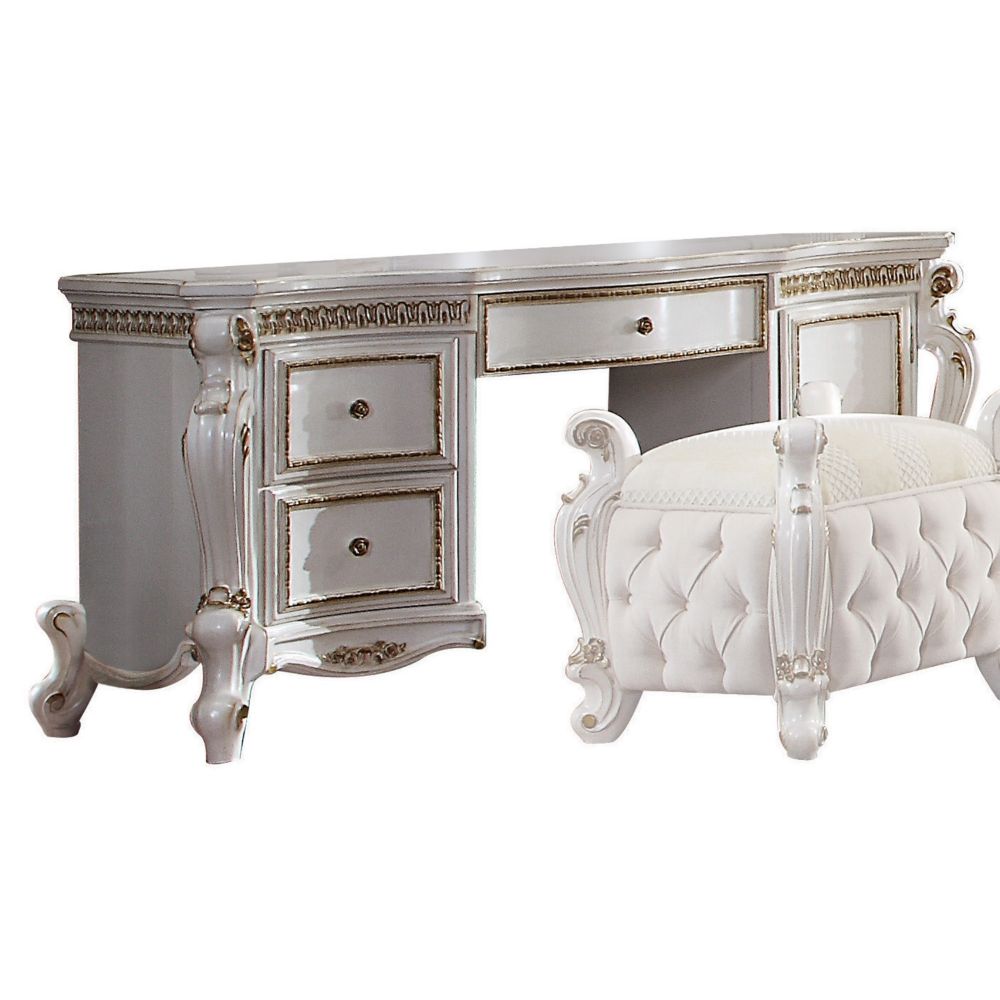 Acme - Picardy Vanity Desk 27884 Antique Pearl Finish