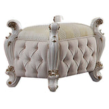 Acme - Picardy Vanity Stool 27885 Fabric & Antique Pearl Finish