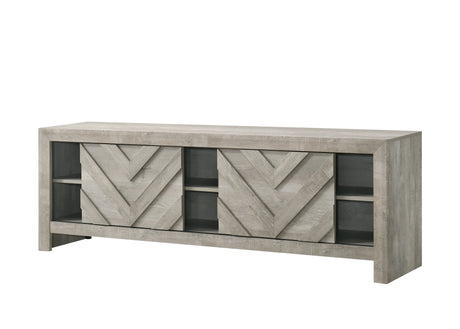 1pc Rustic Geometric Design Contemporary Traditional Interiors Entertainment Console TV Stand Living Room Furniture - sold by Home Elegance USA