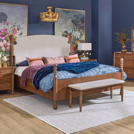 Azalea King Upholstered Bed - Walnut | Flexsteel