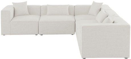 Cube - Modular Sectional 5 Piece - Cream - Fabric - Modern & Contemporary - 630Cream - Sec5C - Home Elegance USA - 4