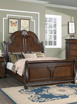 Traditional Style 1pc Queen Size Bed Panel Headboard And Footboard Brown Finish Bedroom Furniture