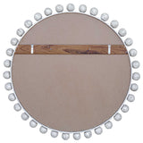 Cyra Wood Round Mirror Aged Ivory - Silver by Uttermost - View 6