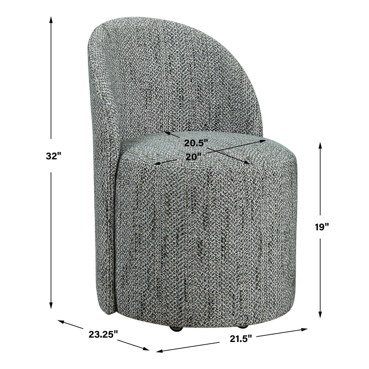 Roll With It Dining Chair Teal - Gray by Uttermost - View 9