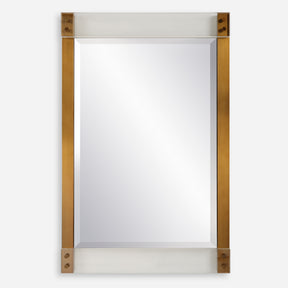 Nera Plated Brass Mirror - White / Light Brown by Uttermost - View 1