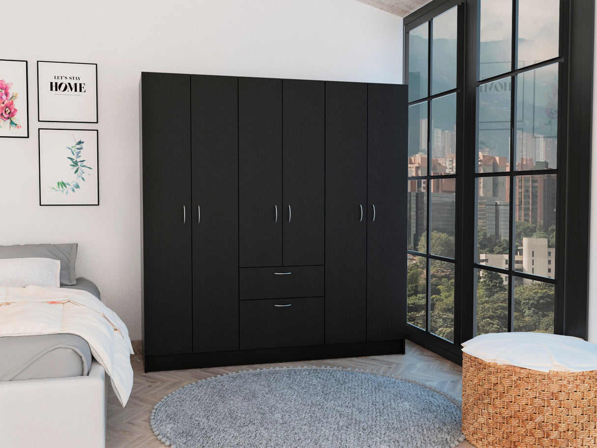 Guajira Six Door Armoire, Three Cabinets , Hidden Drawer Shoes - sold by Home Elegance USA