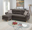 Tan Color Polyfiber Reversible Sectional Sofa Set Chaise Pillows Plush Cushion Couch Nailheads - sold by Home Elegance USA