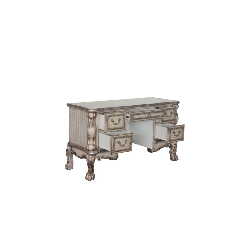 Acme - Dresden Vanity Desk 28193 Vintage Bone White Finish