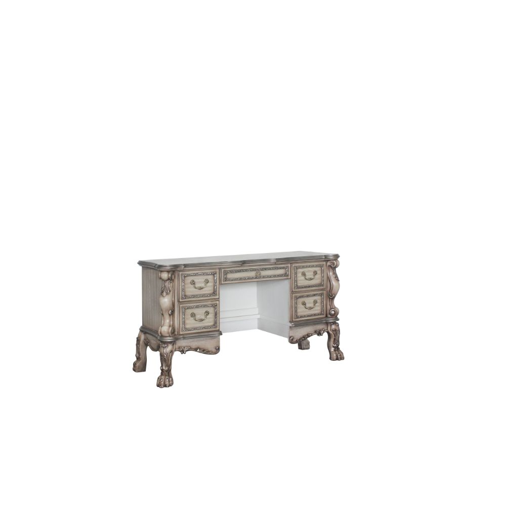 Acme - Dresden Vanity Desk 28193 Vintage Bone White Finish