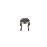 Acme - Dresden Vanity Stool 28195 Vintage Bone White & Synthetic Leather