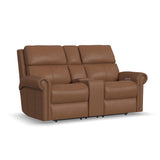 Bernard Power Reclining Loveseat With Console, Power Headrests & Lumbar | Flexsteel