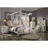 Acme - Picardy CK Bed 28204CK Fabric & Antique Pearl Finish