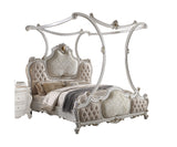 Acme - Picardy EK Bed 28207EK Fabric & Antique Pearl Finish