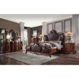 Acme - Picardy Queen Bed 28240Q Synthetic Leather & Honey Oak Finish