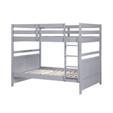 Bunk Bed Full Over Full Gray Finish Sturdy Wood Frame Guard Rails Youth Bedroom Furniture 1pc - sold by Home Elegance USA