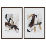 Burgundy Interjection Abstract Prints (Set of 2) - Dark Brown by Uttermost - View 1