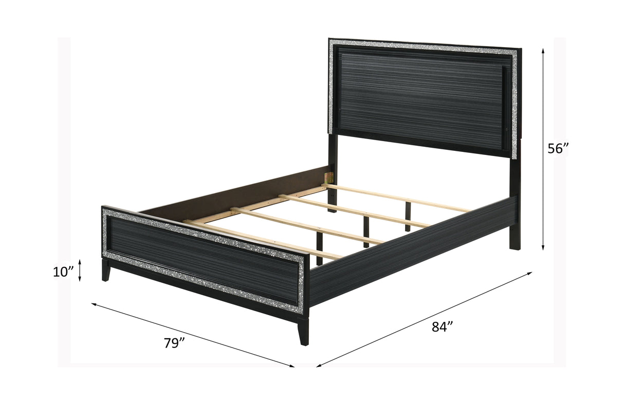 Acme - Haiden EK Bed W/Led 28427EK LED & Weathered Black Finish