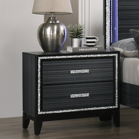 Acme - Haiden Nightstand 28433 Weathered Black Finish