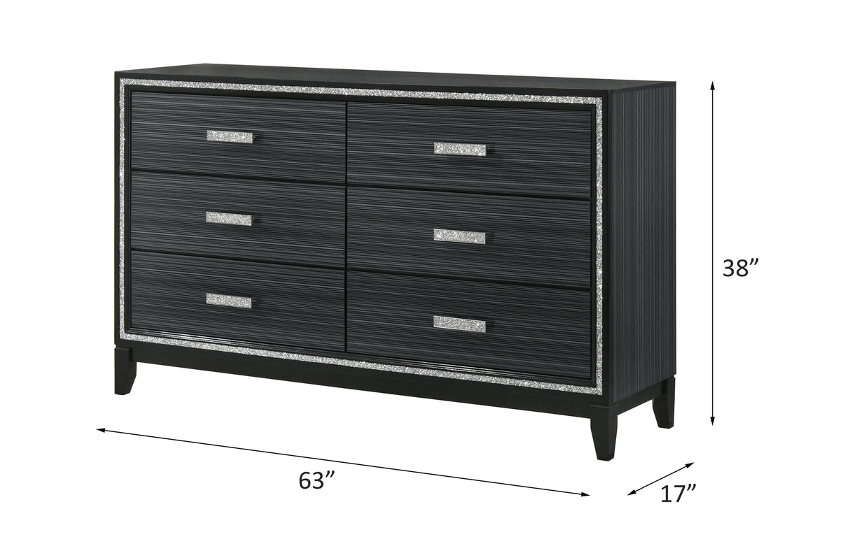 Acme - Haiden Dresser 28435 Weathered Black Finish