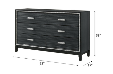 Acme - Haiden Dresser 28435 Weathered Black Finish