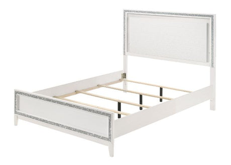 Acme - Haiden EK Bed W/Led 28447EK White Finish