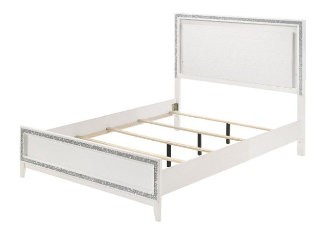 Acme - Haiden EK Bed W/Led 28447EK White Finish