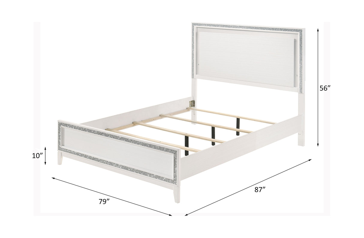 Acme - Haiden EK Bed W/Led 28447EK White Finish