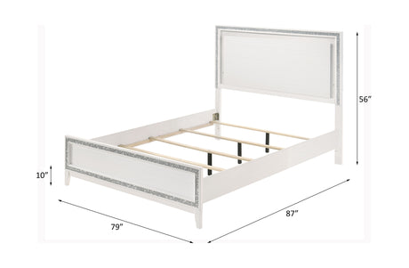 Acme - Haiden EK Bed W/Led 28447EK White Finish